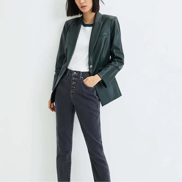 Veronica Beard Hollis Dickey Single-Breasted Faux Leather Jacket - Picture 2 of 10